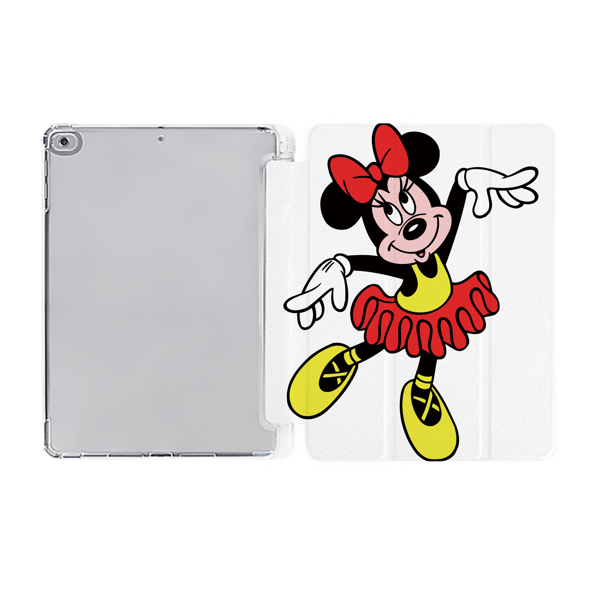 （画像用） ミッキーマウス Mickey Mouse IPad ケース ペン収納付き 三つ折りスタンド PUレザー×シリコン 対応機種9.5/10.5/10.9インチ